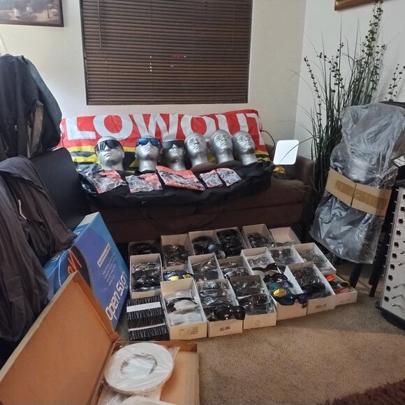 Sunglass vendor complete setup.